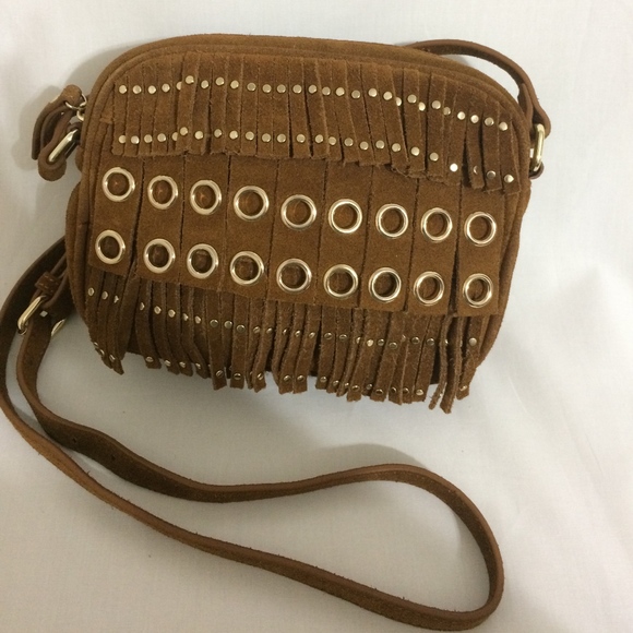 Ollie & B Fringe Grommet Suede Camera Bag AP105 - Picture 2 of 6